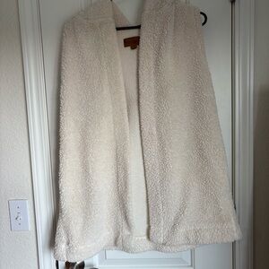 Koolaburra By Ugg Womens Cream Sherpa Teddy Vest With Hood - Size M